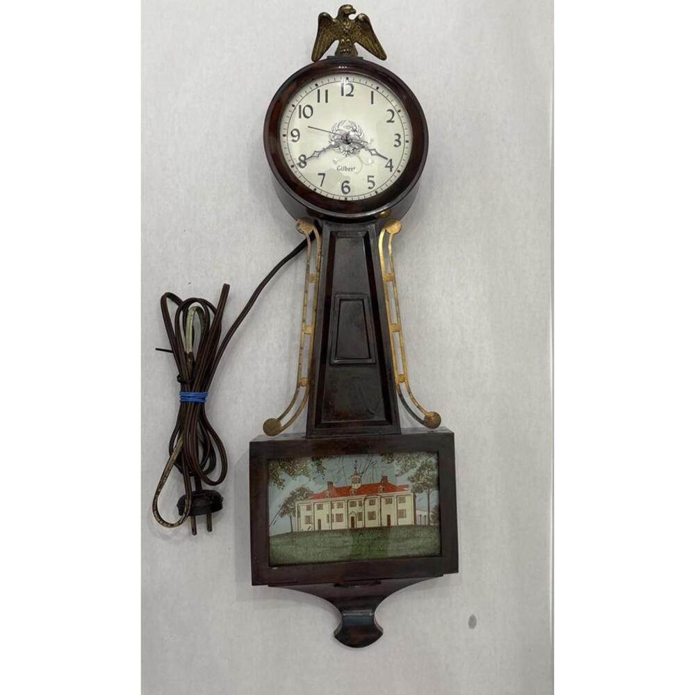 Vintage Gilbert Banjo Clock Plastic Case, Electric Works, Mt. Vernon Tablet